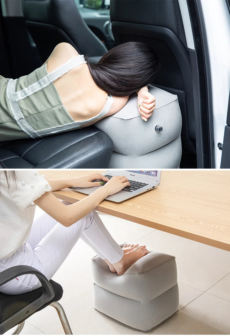 Inflatable Flight Footrest Pillow for Travel