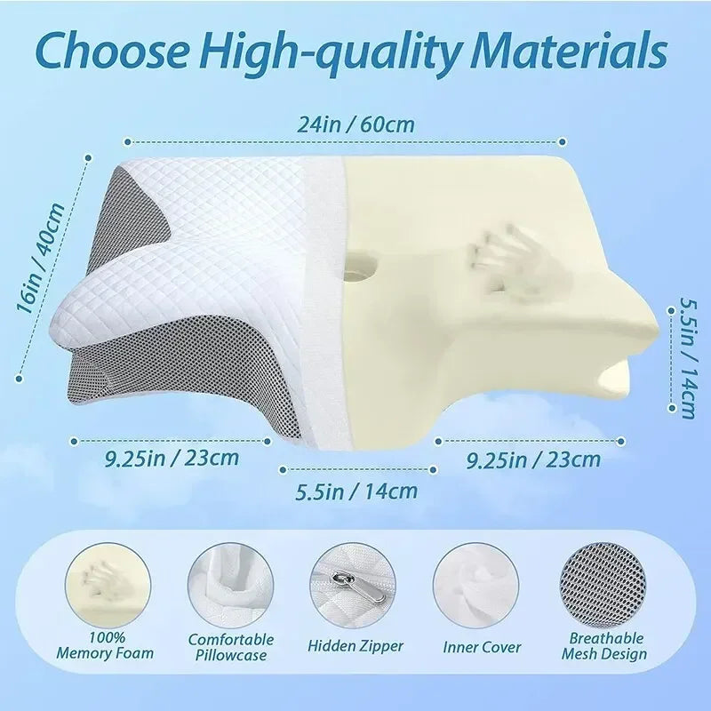 Ergonomic Memory Foam Cervical Neck Pillow