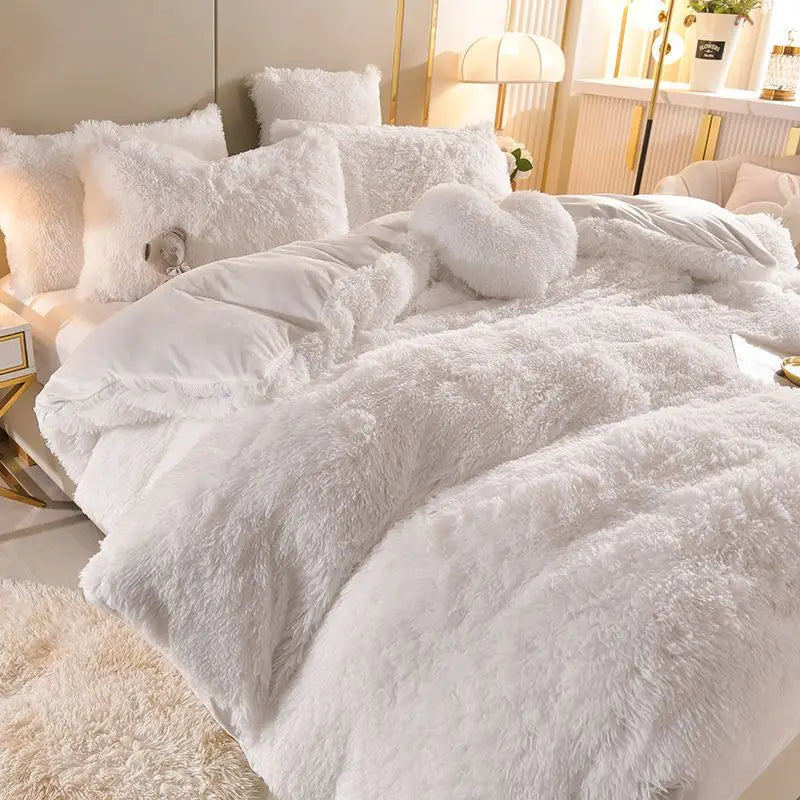 Velvet Plush Duvet Cover Set with Shams