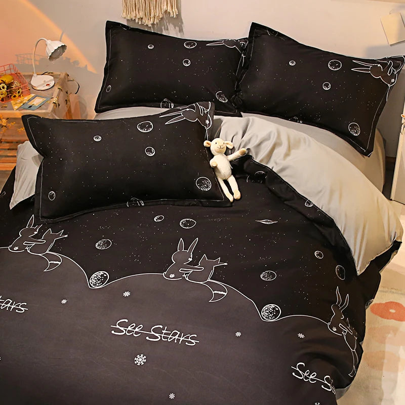 Double-Sided Four-Piece Bedding Set