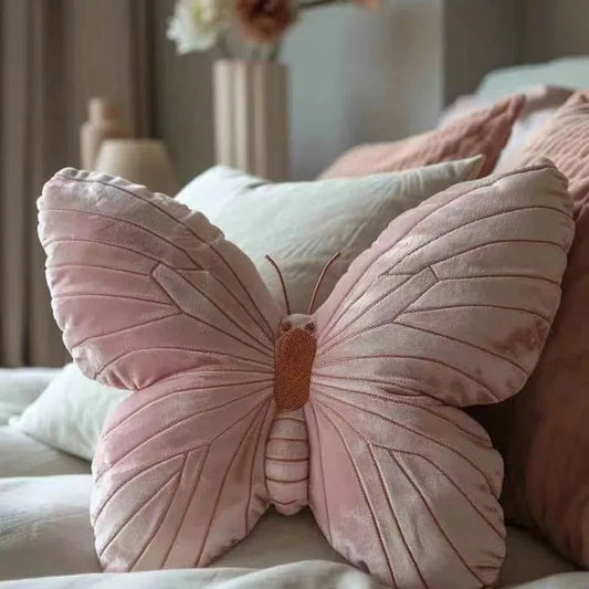 Pink Butterfly Decorative Pillow for Kids