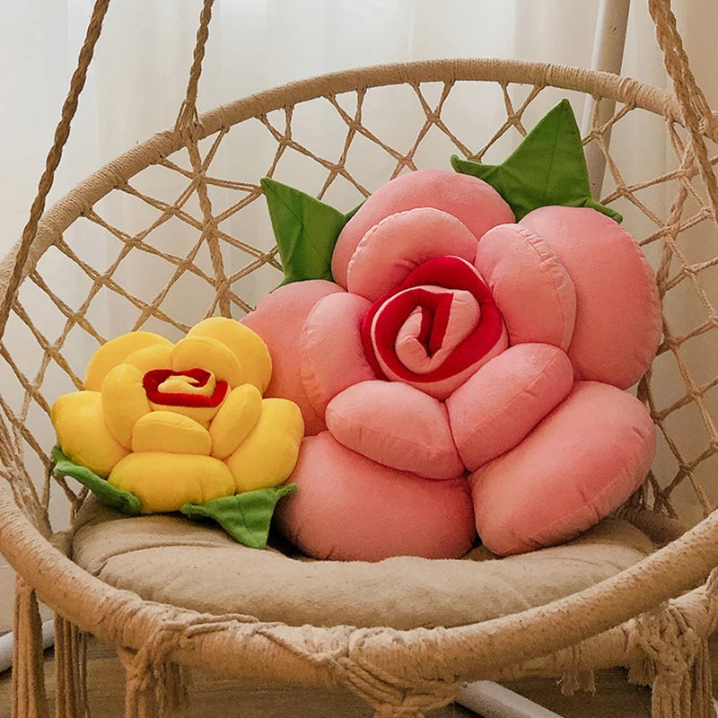 Large Rose Shaped Plush Pillow Cushion