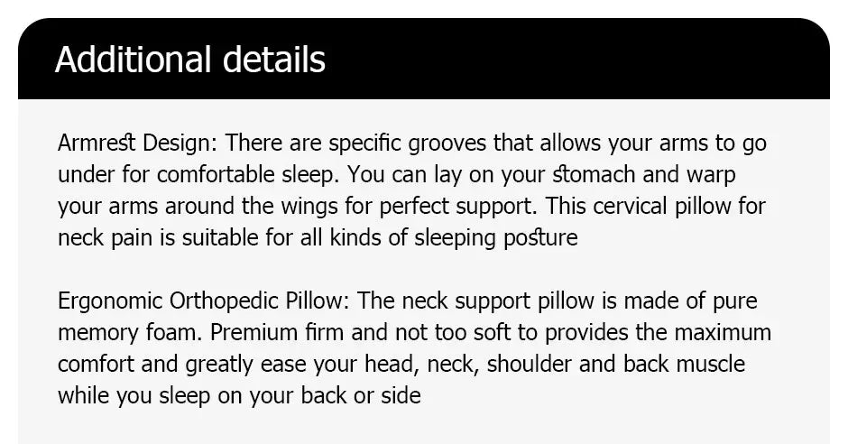 Ergonomic Memory Foam Cervical Neck Pillow