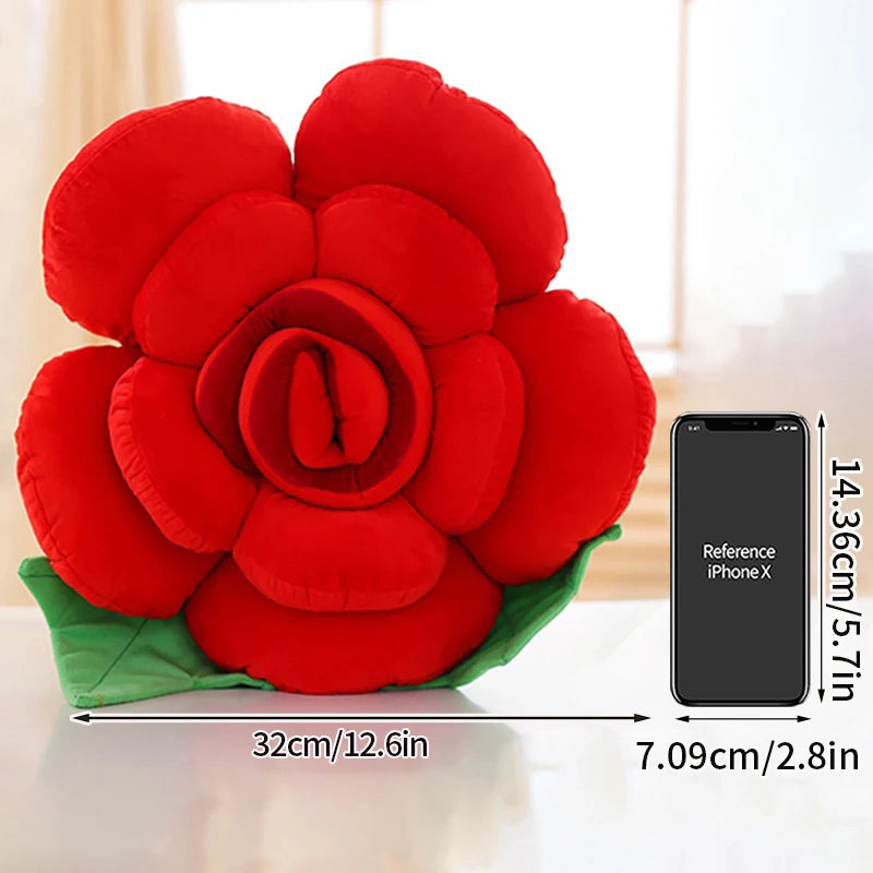 Large Rose Shaped Plush Pillow Cushion