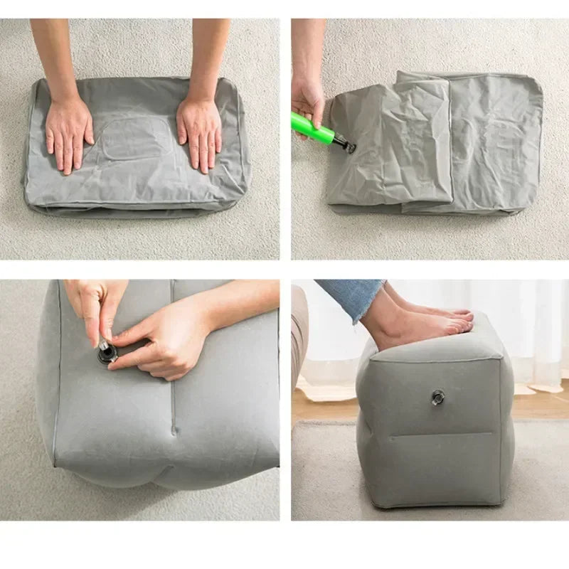 Inflatable Flight Footrest Pillow for Travel