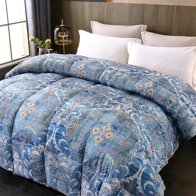 Thick White Goose Down Comforter for Bed