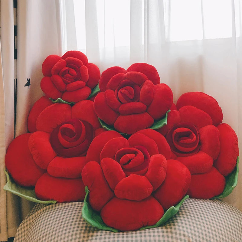 Large Rose Shaped Plush Pillow Cushion