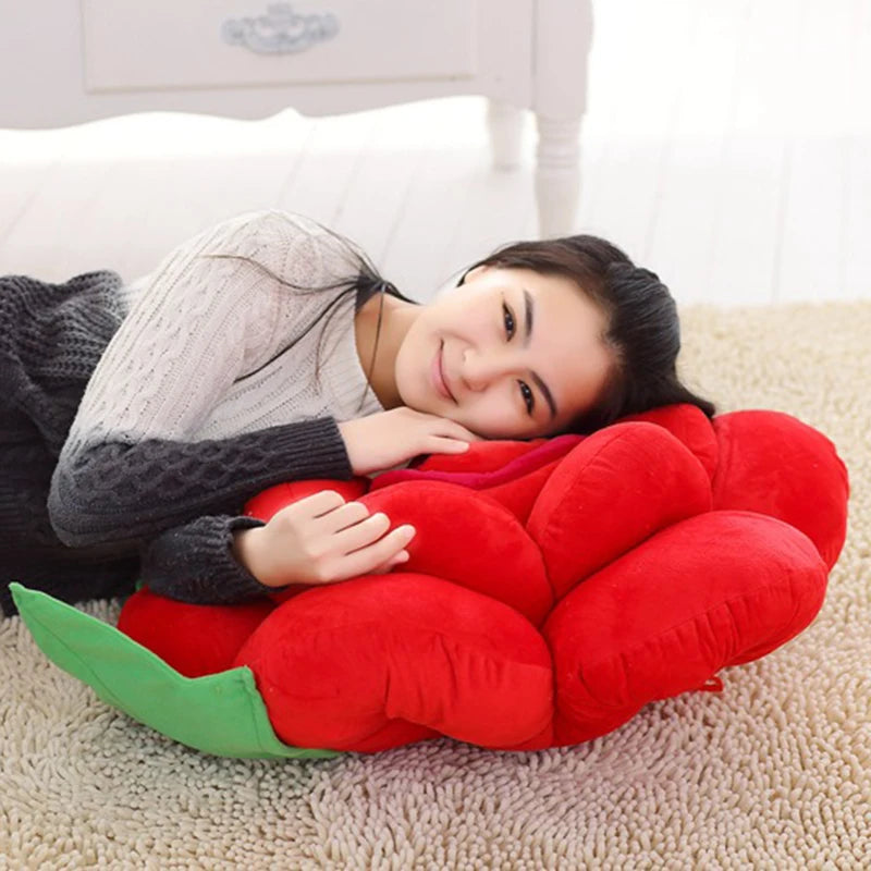 Large Rose Shaped Plush Pillow Cushion