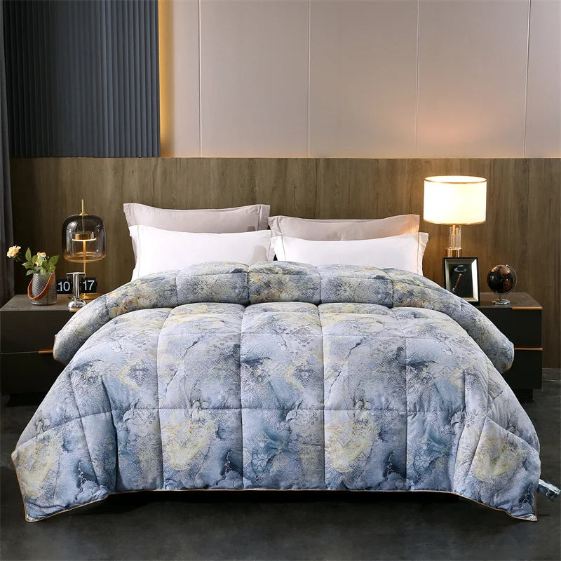 Thick White Goose Down Comforter for Bed