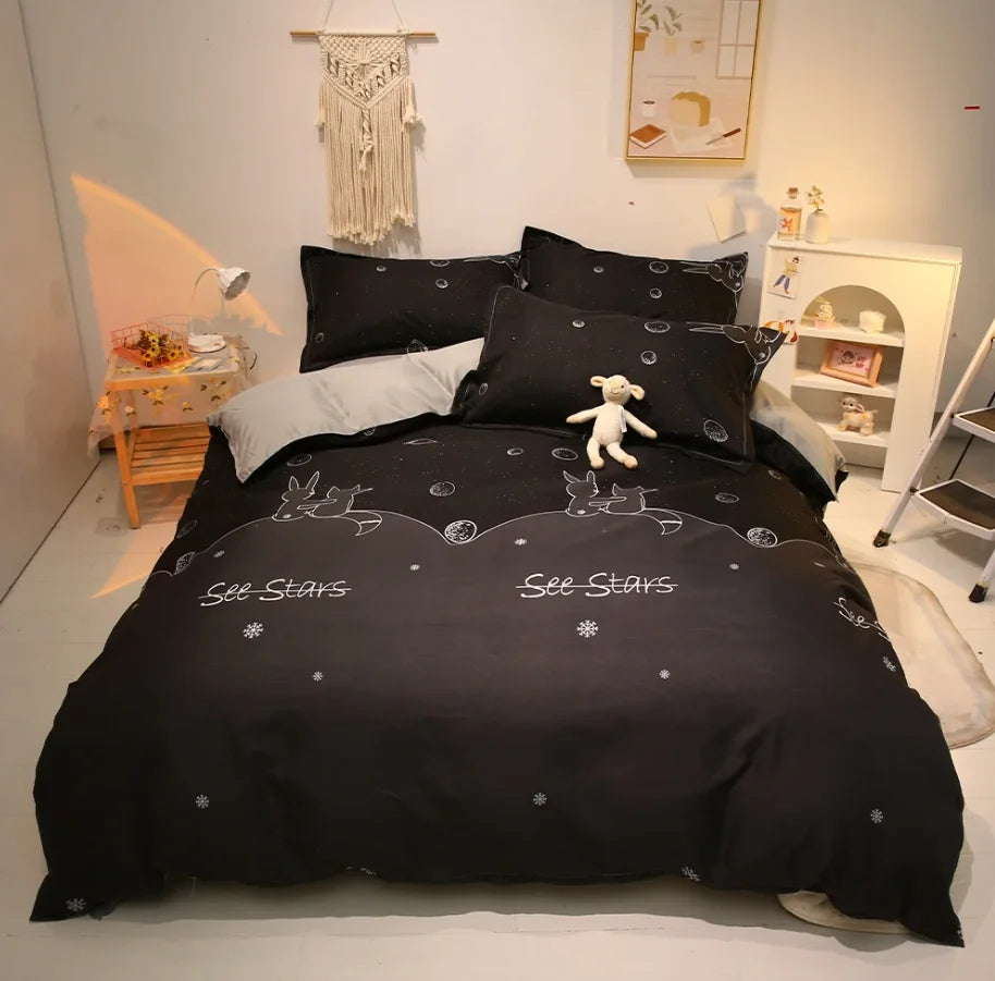 Double-Sided Four-Piece Bedding Set